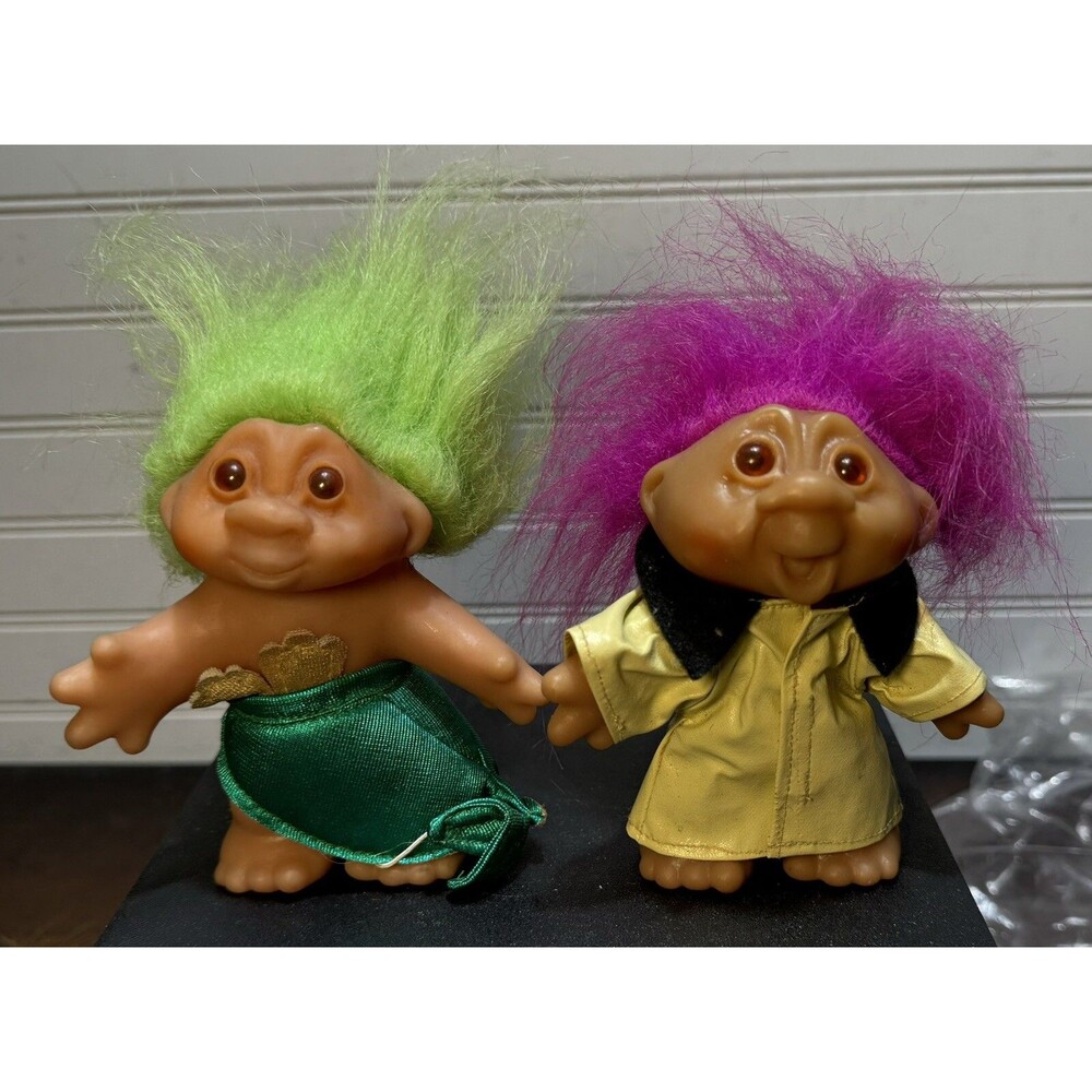 Lot Of 2 VTG 1986 DAM Troll Dolls (lot B)
